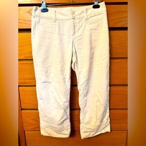 Banana Republic Cream Cuffed Cropped Corduroys